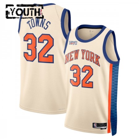 Dres New York Knicks Karl Anthony Towns Nike 2025-26 City Edition Bijela Swingman - Dječji